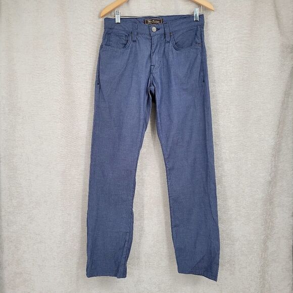 34 Heritage Courage Mid Rise Straight Blue Chambray Pants Slacks Chino Trousers - Picture 1 of 13